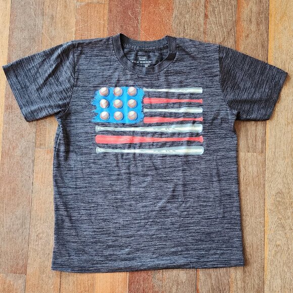 TEK GEAR Kids American Flag Baseball T-Shirt Size Medium - Picture 4 of 13